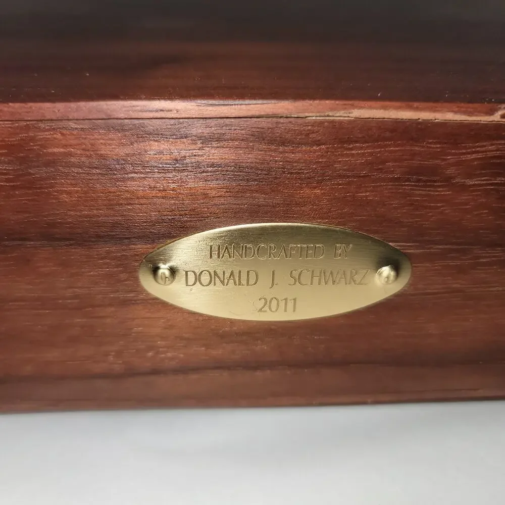 Walnut handmade Valet box brass hardware jewelry keys  change stash Vanity
